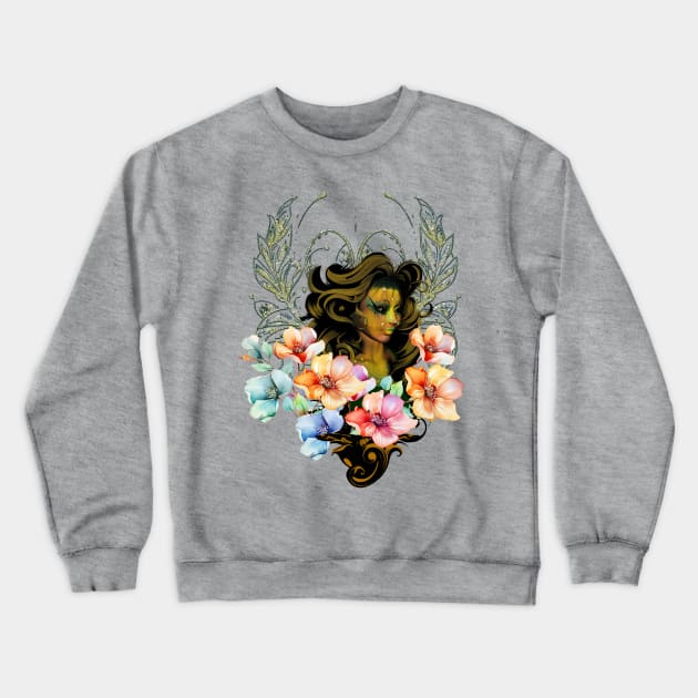 Beautiful woman surrounded by  nature's beauty Crewneck Sweatshirt by Nicky2342